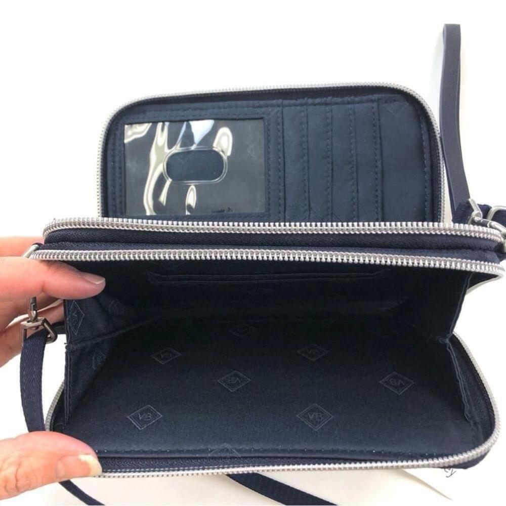 Vera Bradley navy quilted All In One RFID cross body purse - Picture 9 of 11